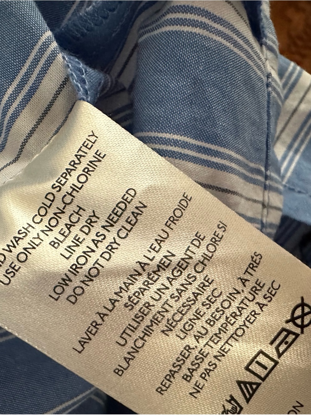 Anthropologie Blue and White Striped Shirt dress with rhinestones size L NWT - Picture 6 of 7